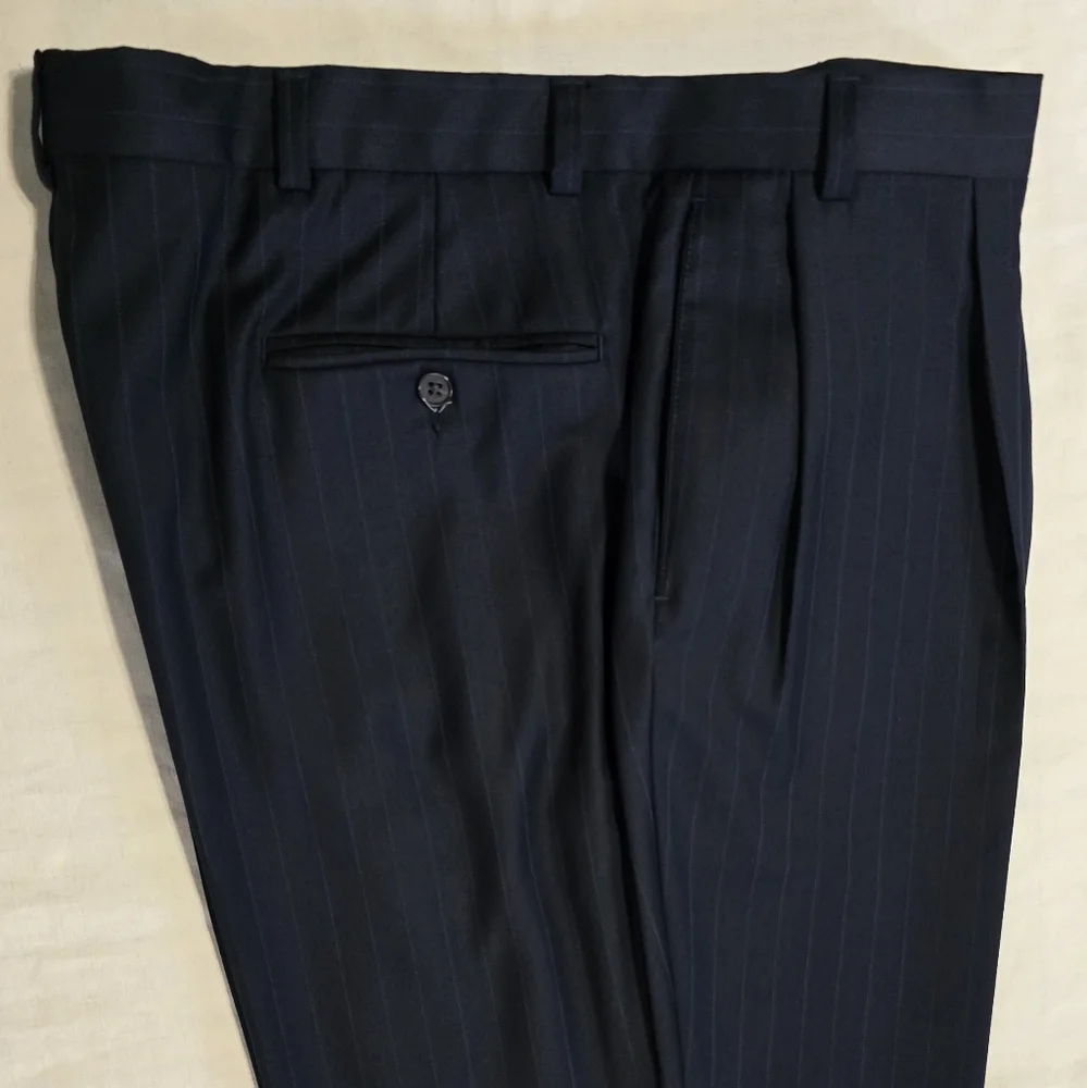 Nautica Black Business Suit with Pants and Stripe Neck Tie